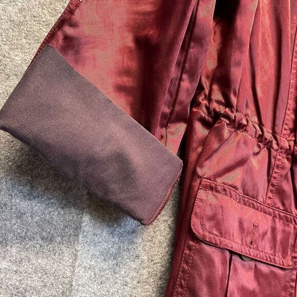Ruby Rd Jacket Women's Size 12 Cranberry Red Metallic Button Front Drawstring - Picture 11 of 15